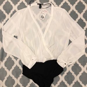 NWT forever21 white bodysuit!